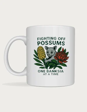 Native garden mug - Fighting Off Possums, One Banksia At A Time