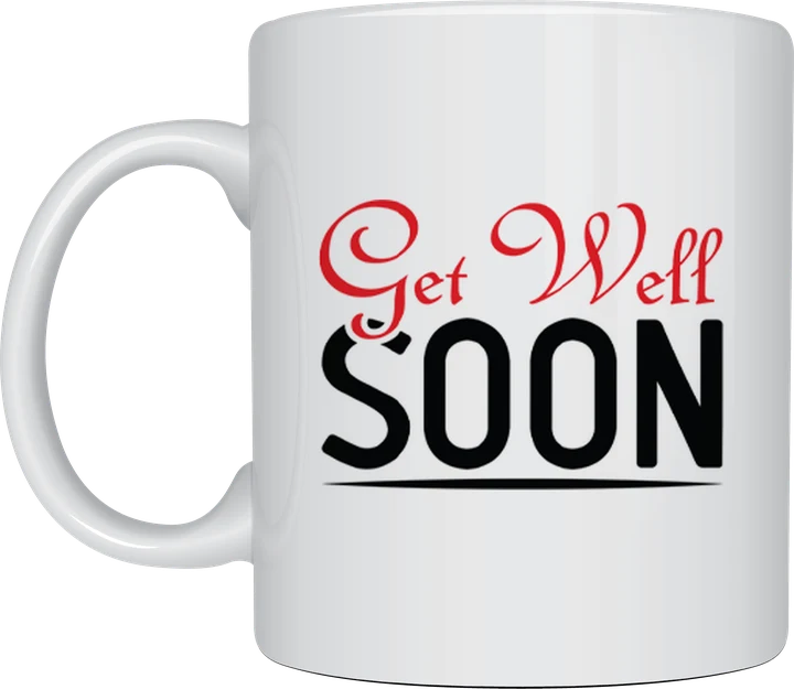 Get well soon gift mug - classic Get Well Soon lettering design
