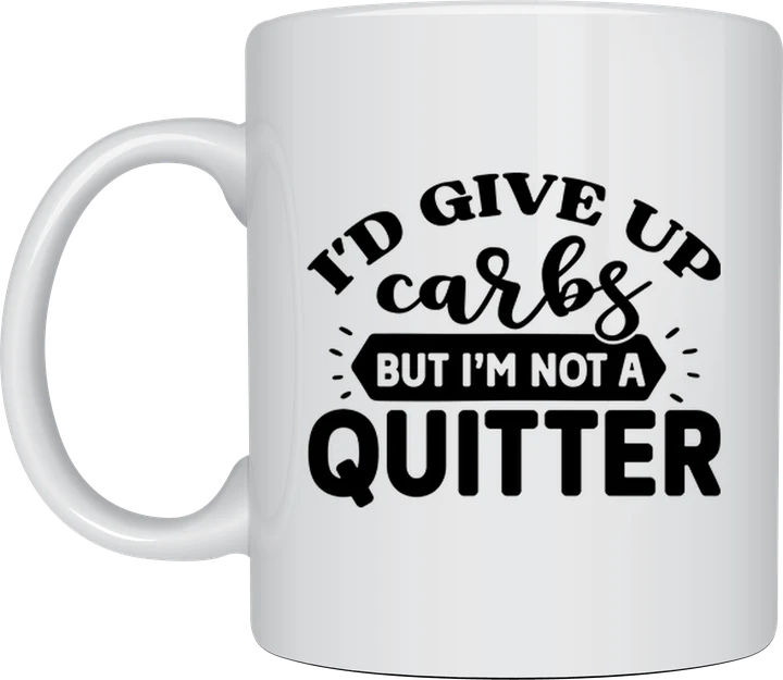 I'd Give Up Carbs gym mug