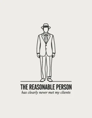 The Reasonable Person continuous line art design - lawyer gift idea