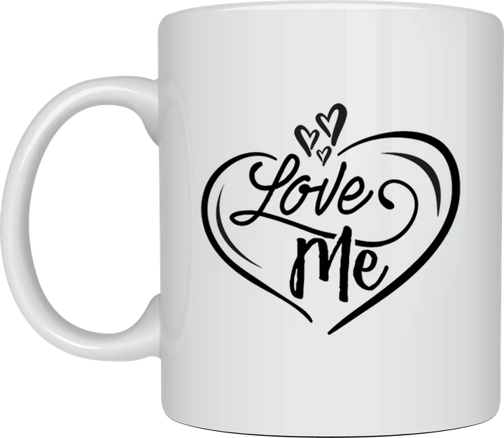 Love heart mug - Love Me script design