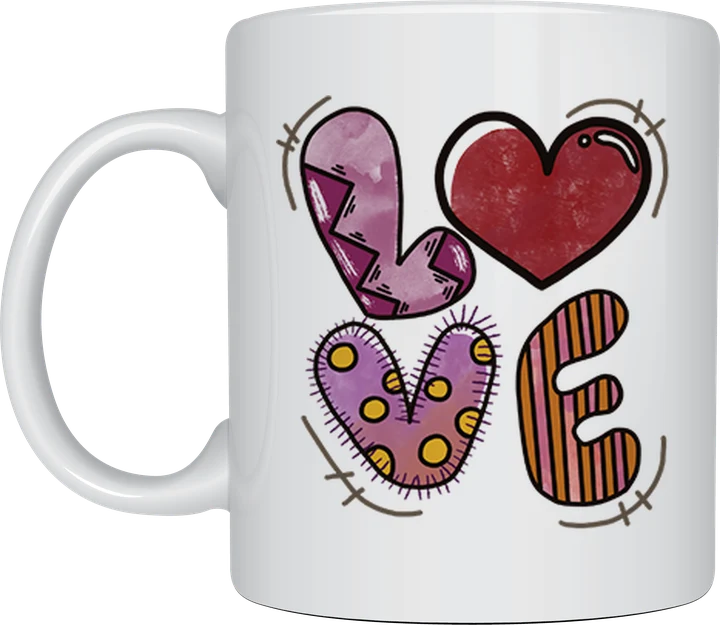 Love mug - patterned LOVE letters design
