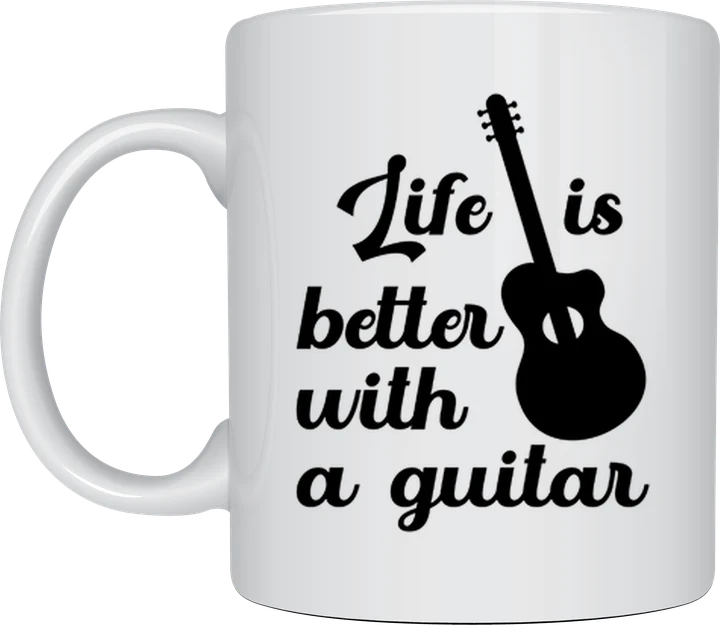 Guitar mug - Life Is Better With A Guitar silhouette