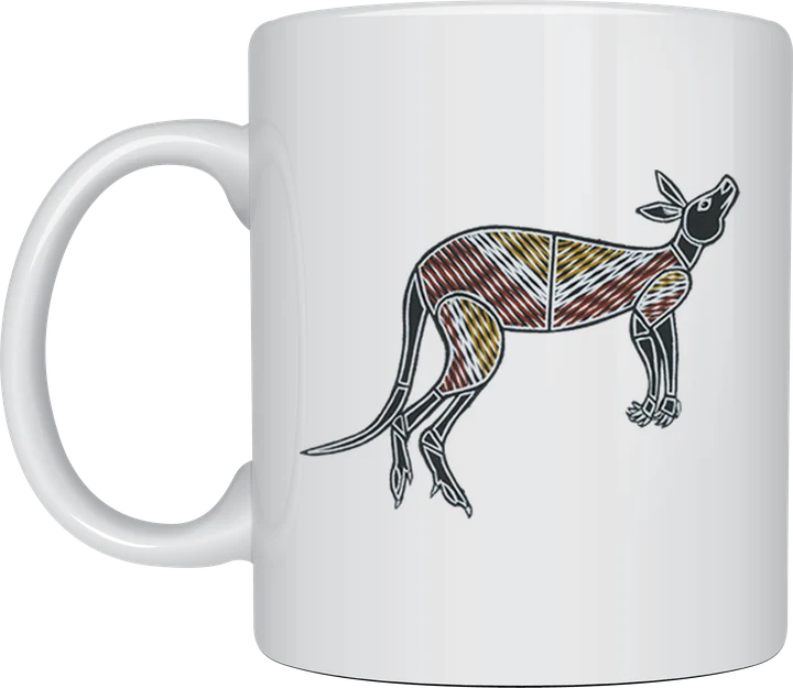 Kangaroo mug - bold cross-hatch kangaroo art