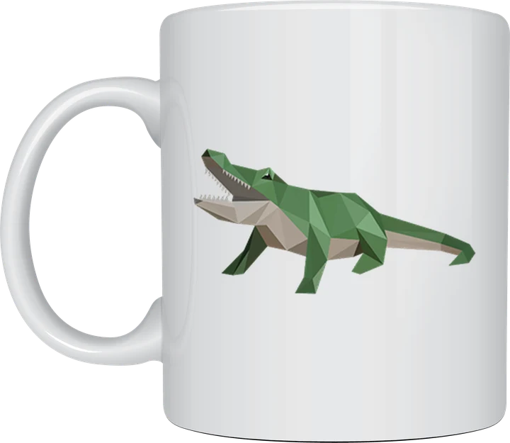 Australian animal mug - low poly crocodile design
