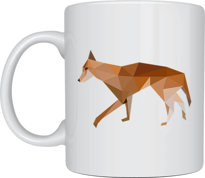 Dingo mug - geometric low-poly dingo walking