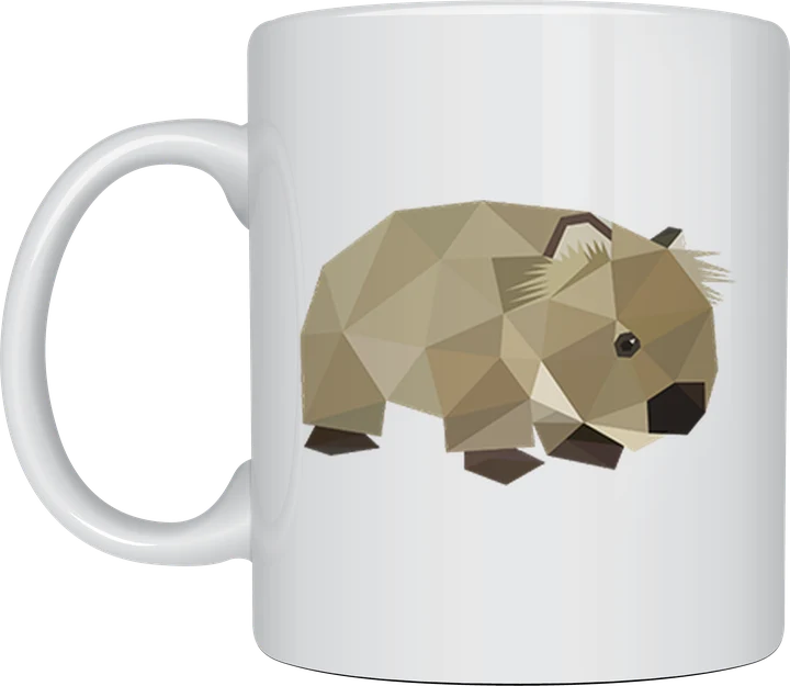 Wombat mug - geometric low-poly wombat