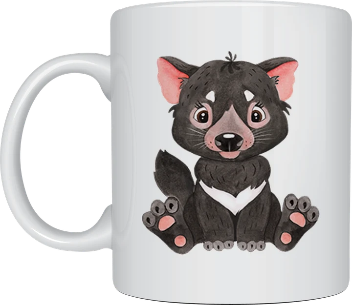 Tasmanian devil coffee mug - Cute Baby Tasmanian Devil watercolour illustration