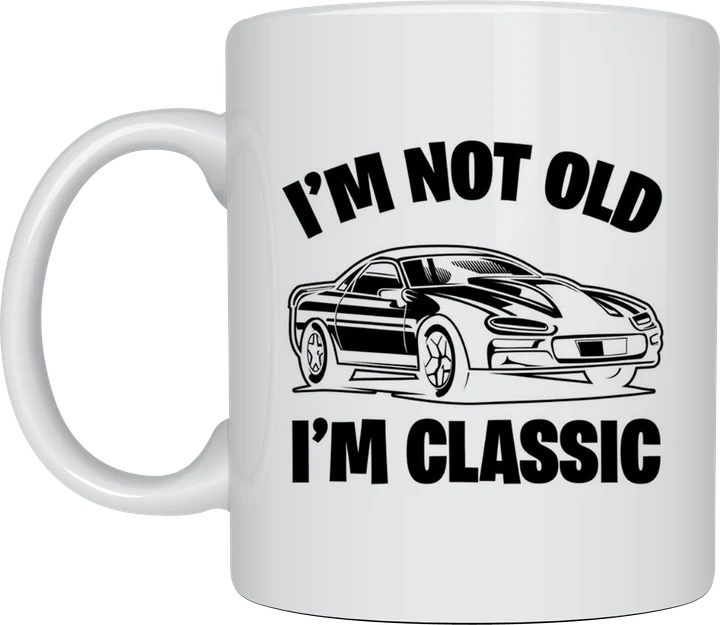Car lover mug - I'm Not Old I'm Classic sports car line art