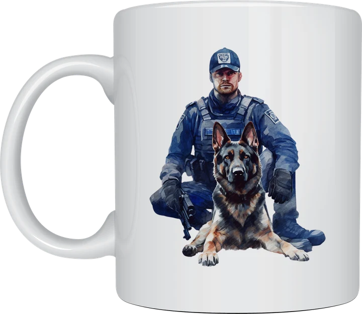 Gifts for K9 handlers - tactical officer and German Shepherd mug