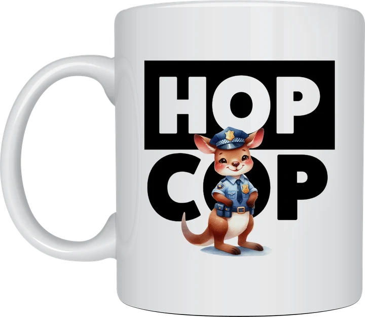 Police coffee mug - Hop Cop kangaroo