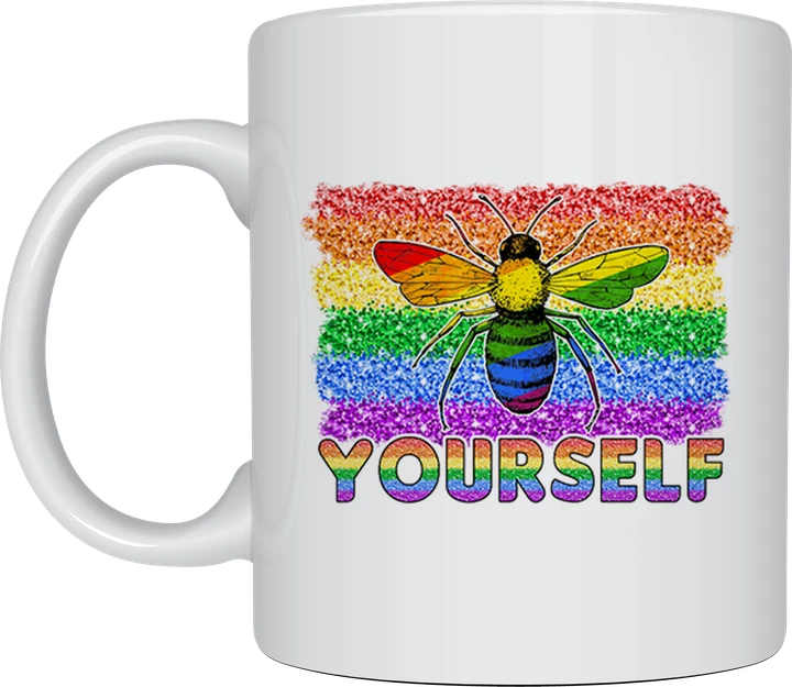 Bee Yourself rainbow mug