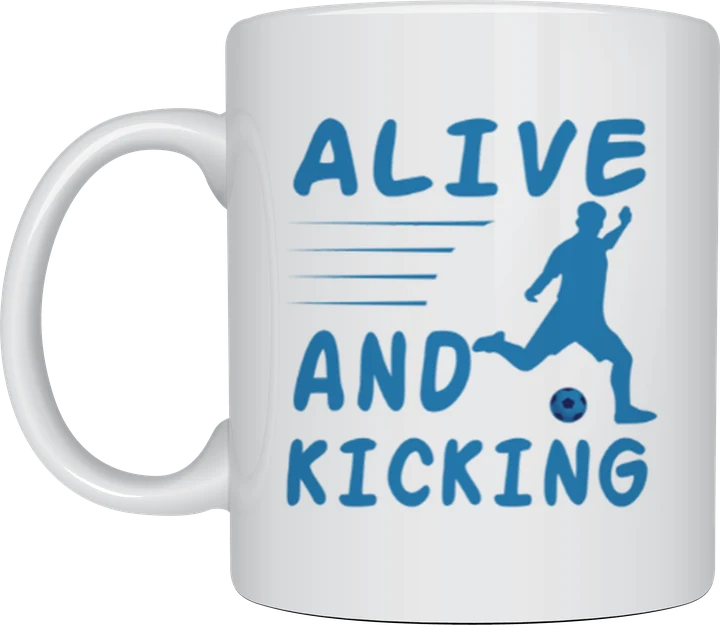 Soccer mug - Alive And Kicking player silhouette