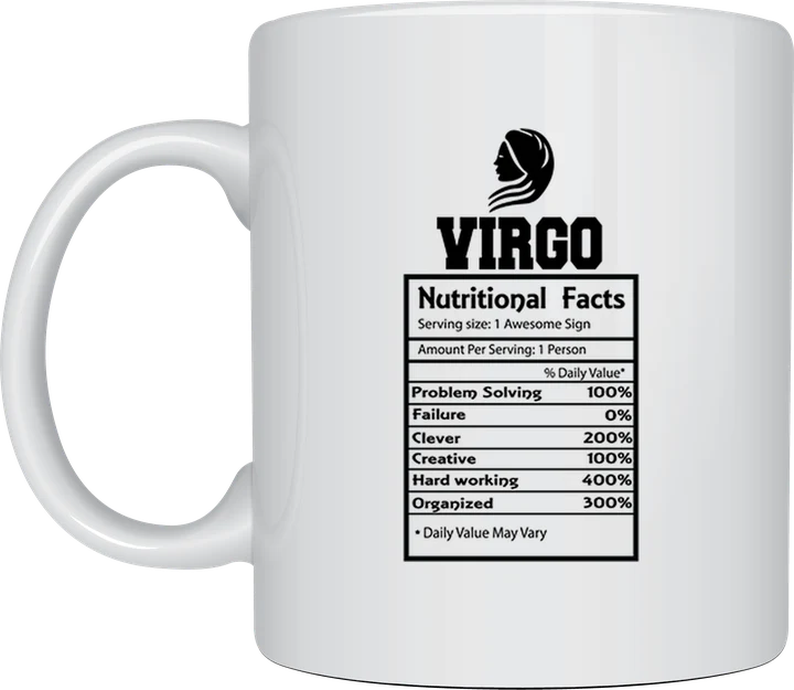 Zodiac mug - Virgo Nutritional Facts label