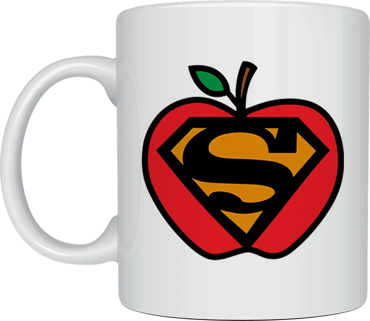 Super Teacher mug - superhero apple emblem