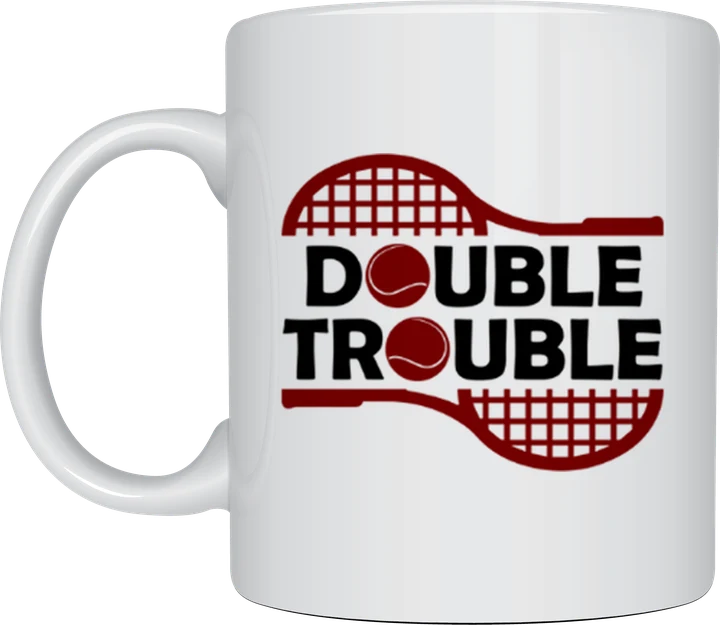 Tennis mug - Double Trouble doubles design