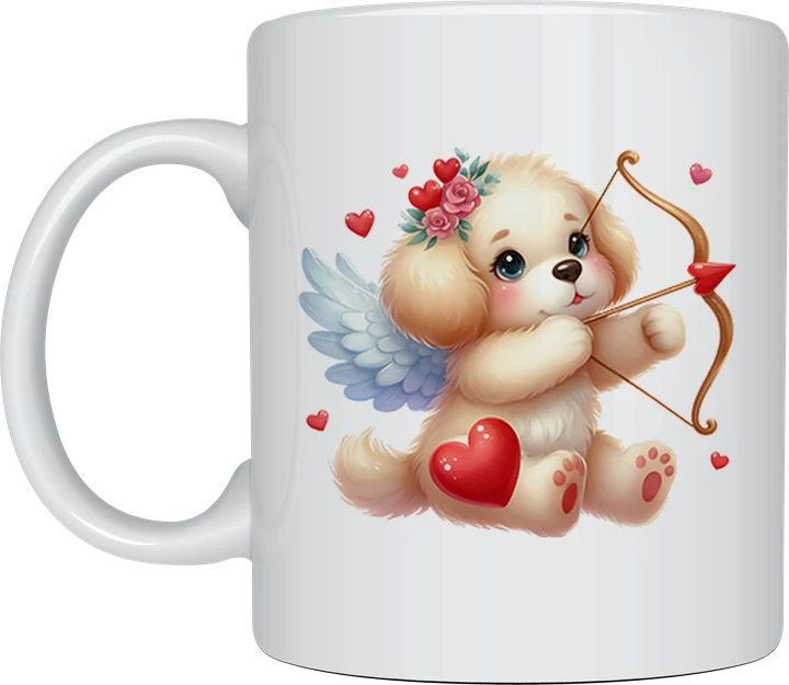 Puppy Cupid valentine mug