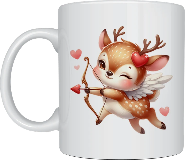 Baby Deer Cupid valentine mug